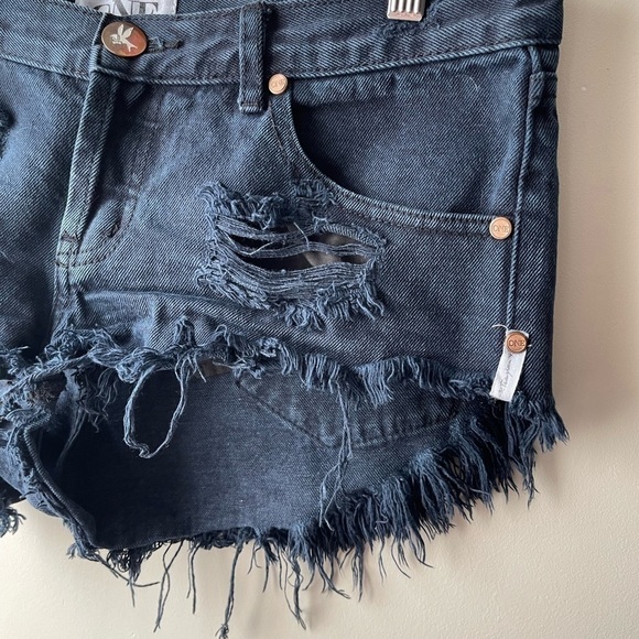 One teaspoon WORN BLACK BONITAS LOW WAIST DENIM SHORT 28 - Picture 8 of 14